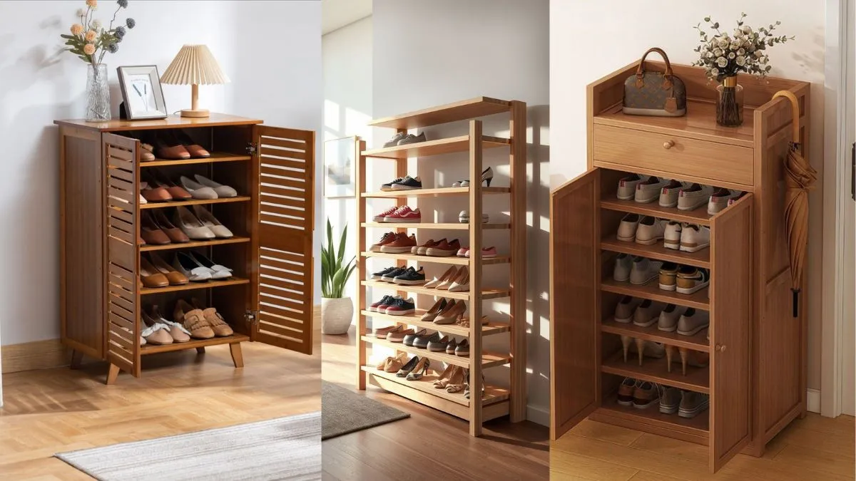 लकड़ी से बने शानदार शू रैक