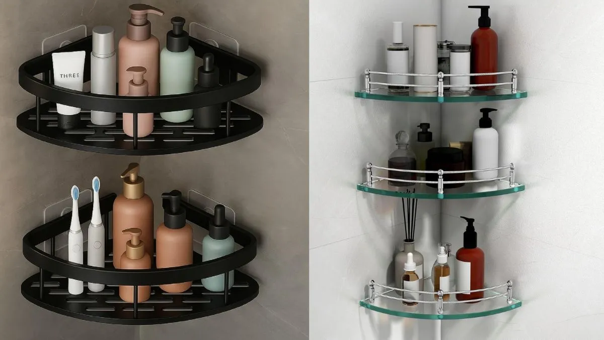 बाथरूम कॉर्नर शेल्फ