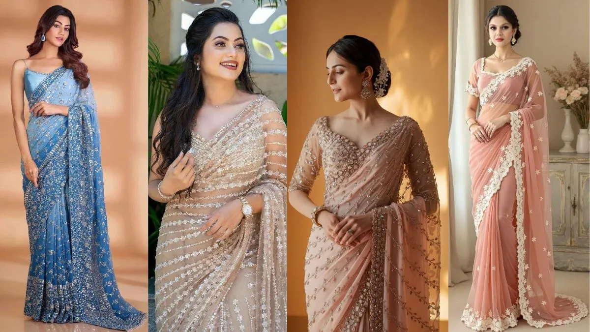 स्टोन वर्क साड़ियां