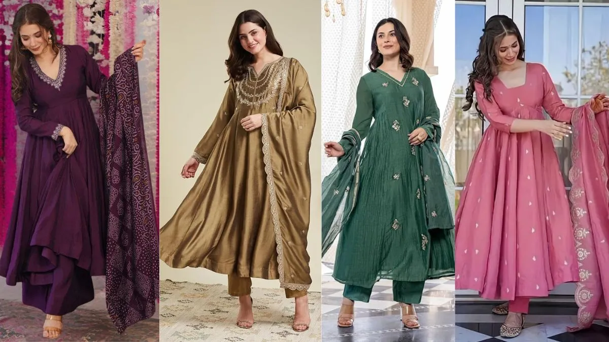 एथनिक सिल्क अनारकली सूट