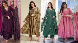 एथनिक सिल्क अनारकली सूट