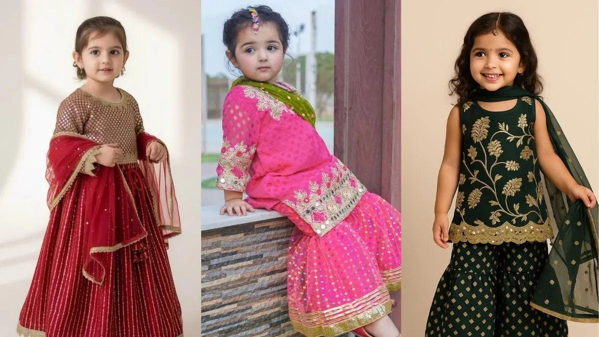 बेबी गर्ल के लिए लोहड़ी पर पहनने के लिए ड्रेस