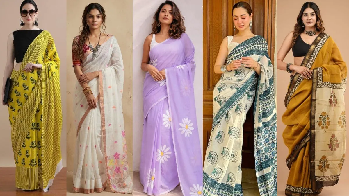 ऑफिस में पहनने के लिए लाइटवेट साड़ी