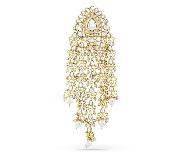 Rubans Kundan Pearl Drop Head Jewellery