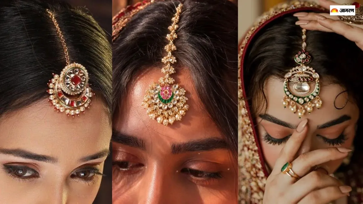 सोलह शृंगार के लिए ट्रेंडिंग मांगटीका डिजाइन्स।