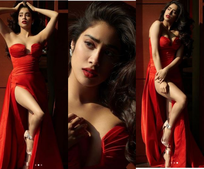 Janhvi Kapoor ने रेड ड्रेस में शेयर की बेहद बोल्ड तस्वीर, फोटो देख फैंस हुए दीवाने
