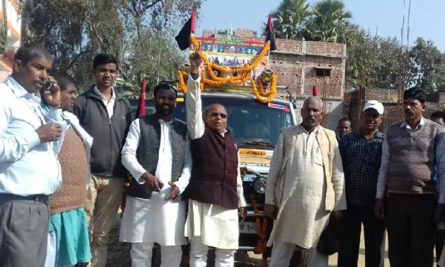 शहीद जगदेव रथ का किया भव्य स्वागत