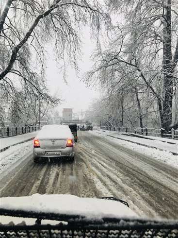 Snowfall in high mountain areas of Jammu Kashmir Jammu Srinagar national  highway remained closed