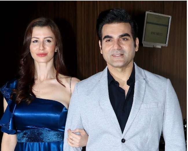 Watch the latest photos of Arbaaz khan and his girlfriend Giorgia Andriani  at an event of chat show pinch and know what he talked about malaika arora