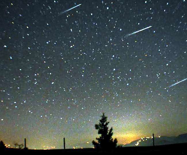 Meteor showers show in the sky
