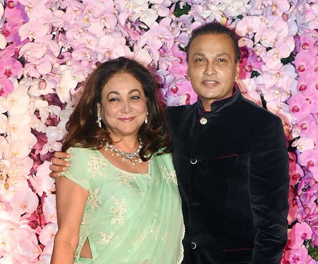 Tina Ambani aka Tina Munim at Akash Ambani Shloka Mehta Wedding reception  in Mumbai with Anil Ambani in photos