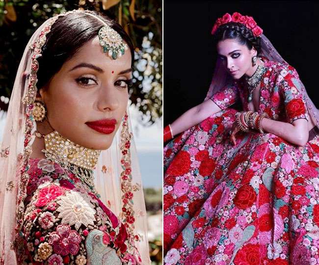 deepika padukone reception lehenga