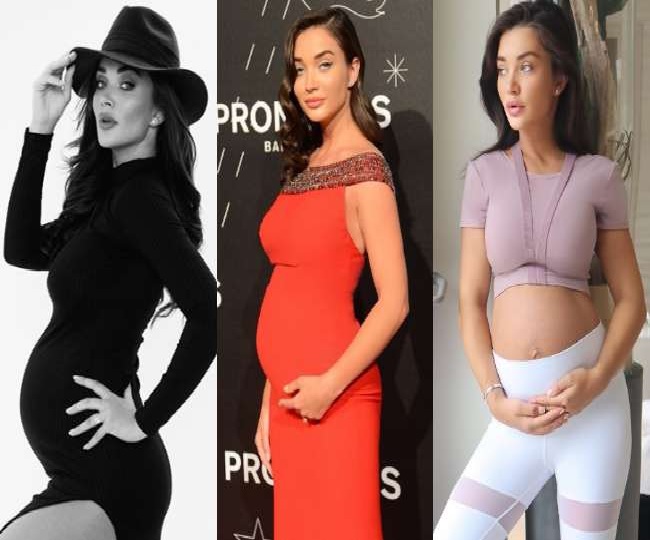 Amy Jackson, 33weeks pregnant bares it all to flaunt her