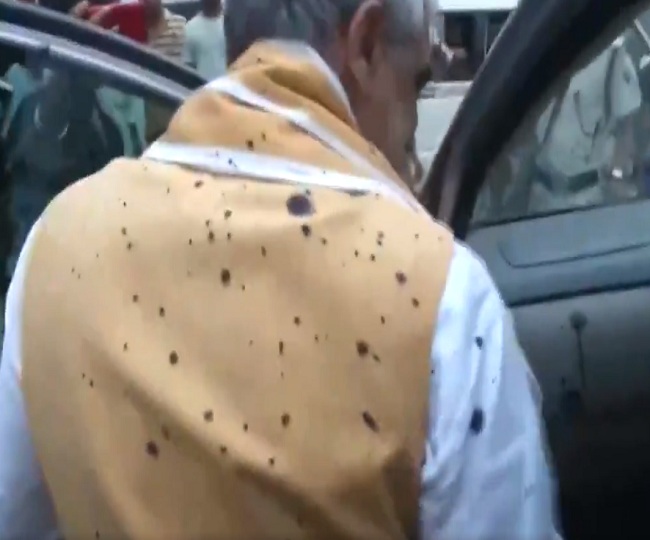 Image result for Ink Thrown On Modi Minister Ashwini Chaubey