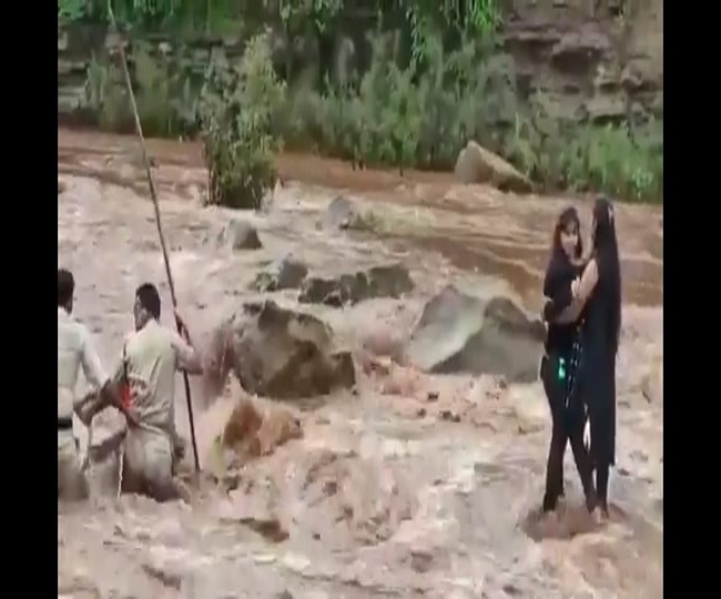 Watch: MP police rescue girls from river who went in for a selfie