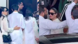 पति की प्रार्थना सभा में शामिल होने जाती करिश्मा (फोटो-इंस्टाग्राम)