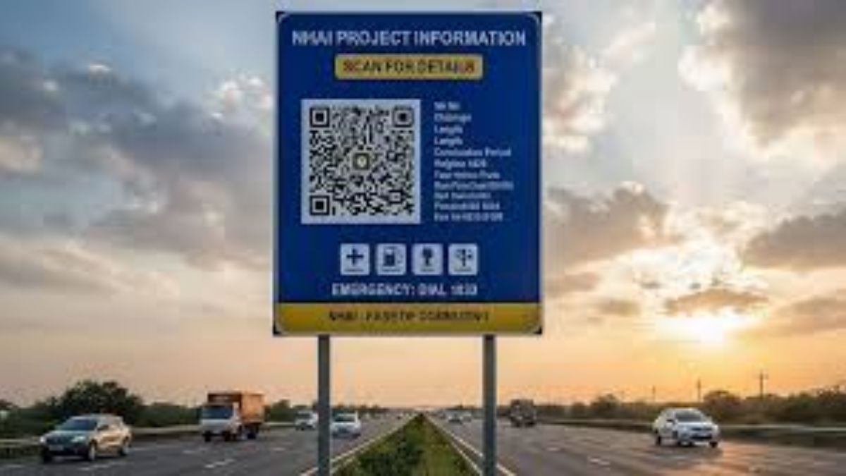 qr code sign boards on highways navigation made easy