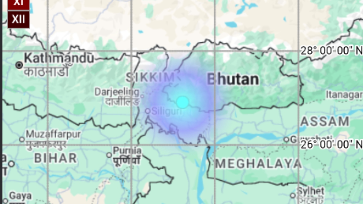 earthquake shook india neighboring country bhutan depth 5 km below ground what was its intensity