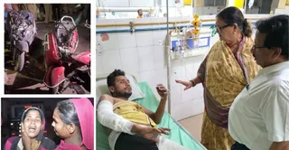 उर्सुला अस्पताल इमरजेंसी में घायल का हालचाल लेतीं महापौर प्रमिला पांडेय साथ में डायरेक्टर डा. एचडी अग्रवाल। जागरण