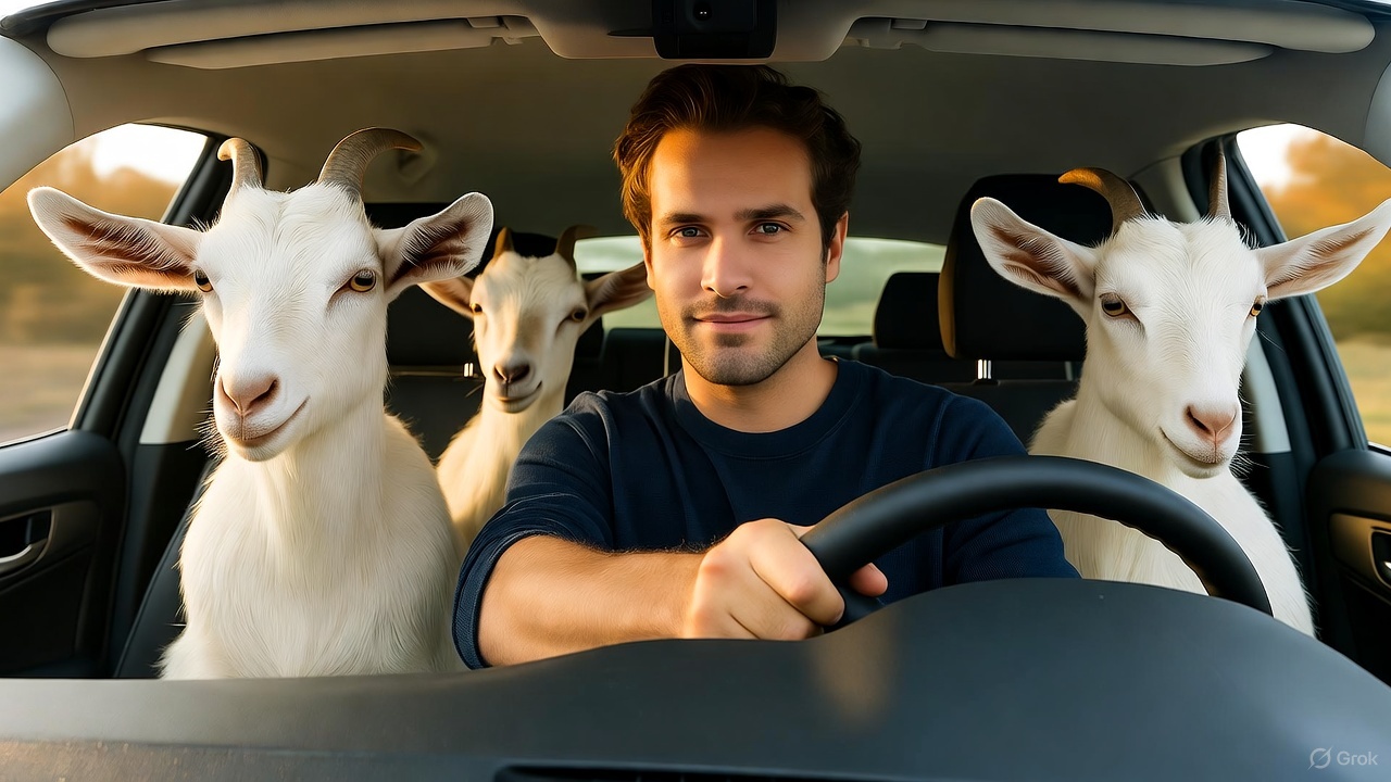 gannaur goat theft thieves steal four goats in brezza car