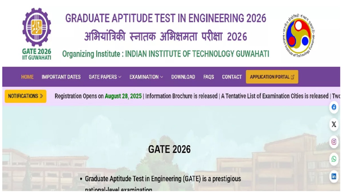 gate 2026 today is the last date to apply for the gate exam with late fees apply immediately