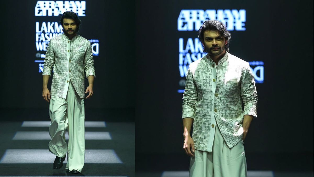 lakme fashion week 2025 veer pahariya ivory bandhgala look steals the show