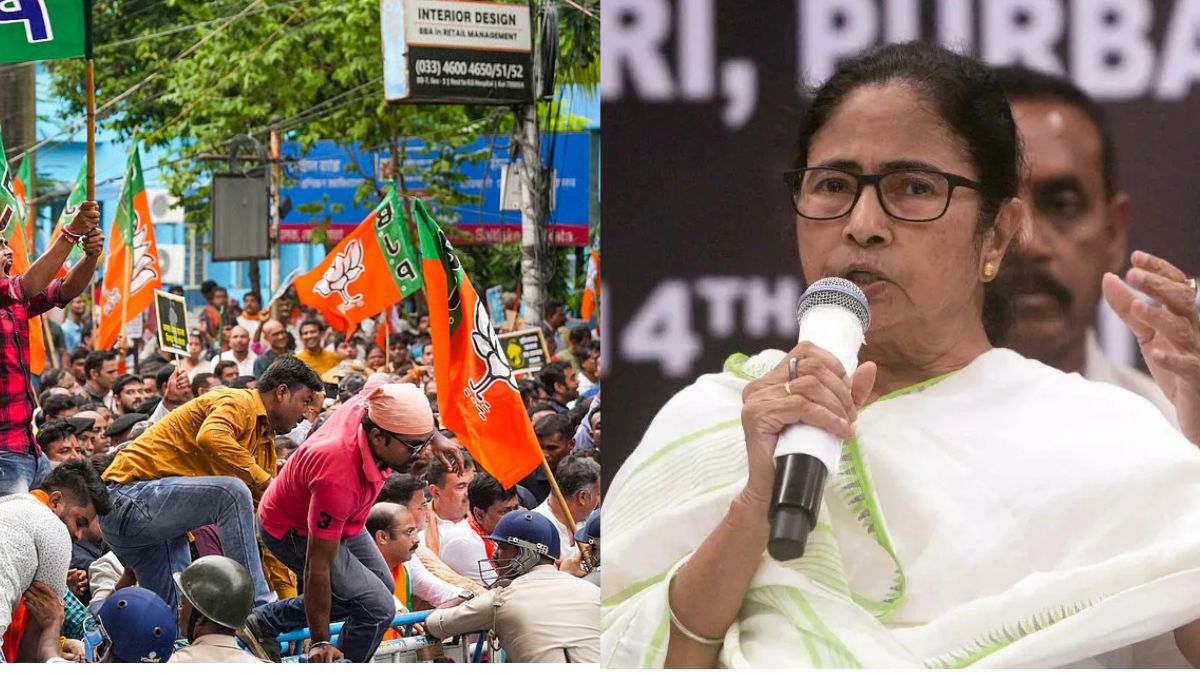 bjp protests against mamatas threat to election officer before bengal polls