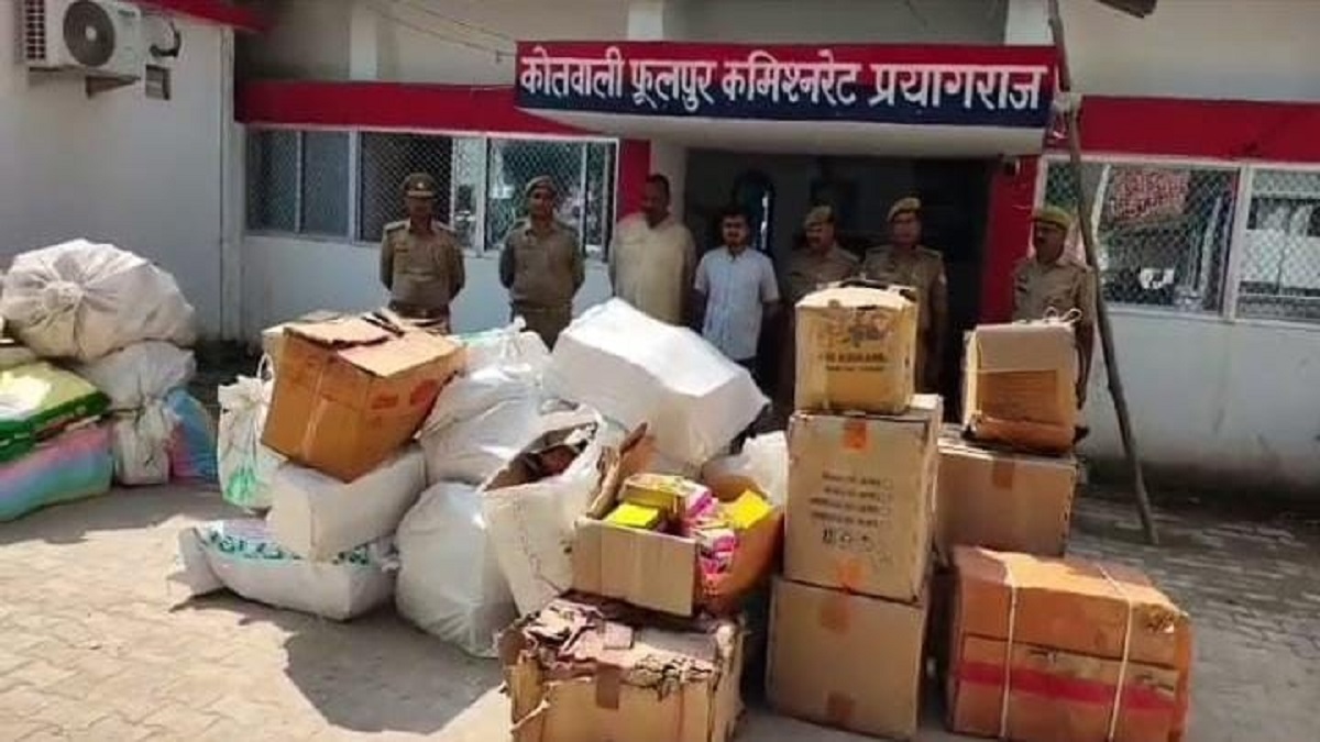 prayagraj illegal fireworks worth rs 10 lakh seized two arrested
