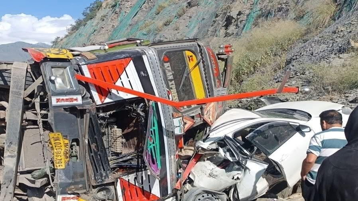 tragic accident in ramban lawyer dies as truck overturns on car