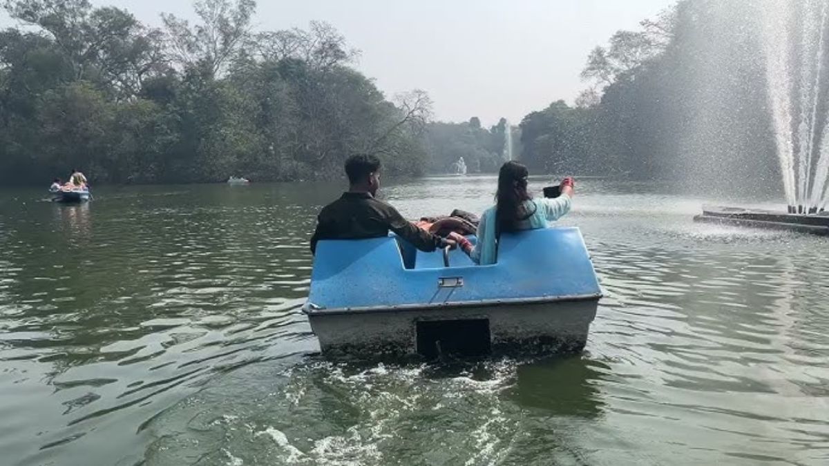 badkhal lake restoration nears completion boating to start soon