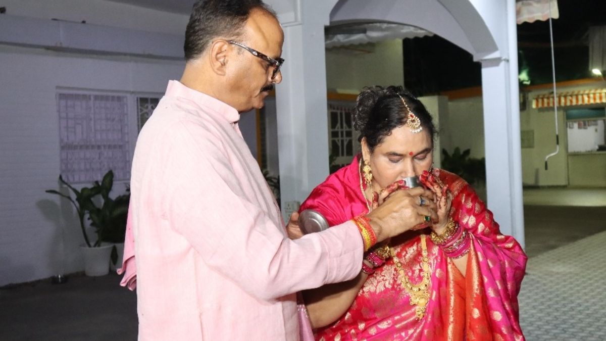 selfie with sajna karva chauth celebrations in politicians homes deputy cm brajesh pathak share photos
