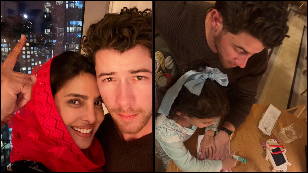 priyanka chopra celebrates karva chauth with husband nick jonas daughter malti made drawing