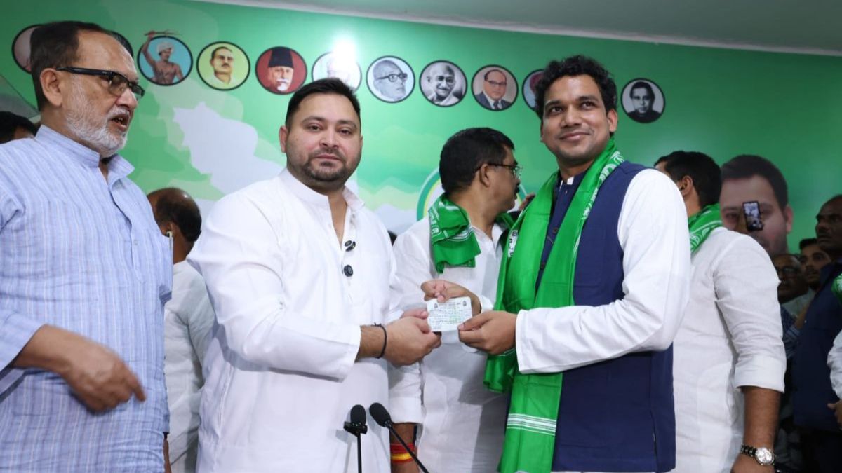bihar politics girdhari yadav mp from jdu son chanakya prakash ranjan joined rjd