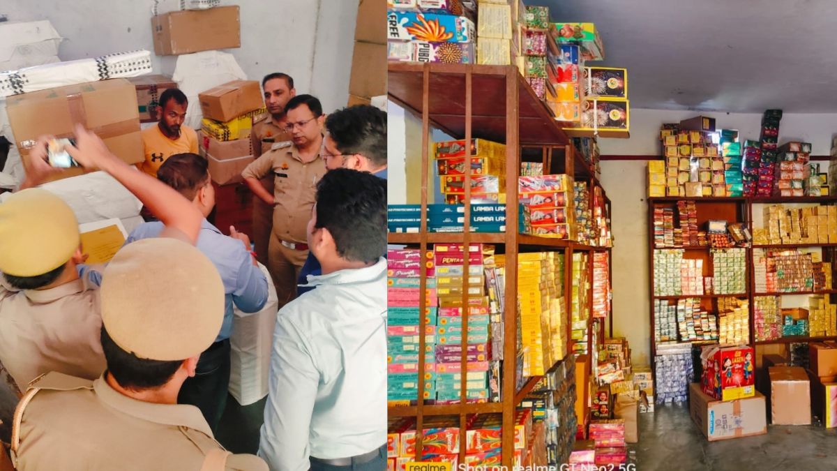 ghaziabad fireworks warehouse raid uncovers 6 crore worth of illegal crackers