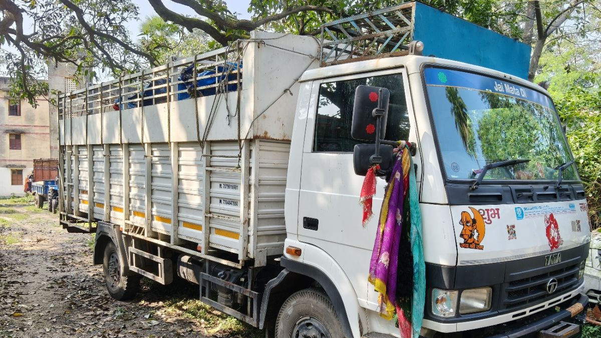 hazaribagh police crack down on smuggling truck loaded 14 cattle driver arrested