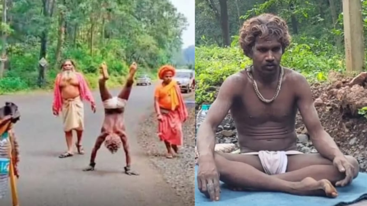 dharampuri maharaj walking on hands mother narmada 3500km long circumambulation from amarkantak