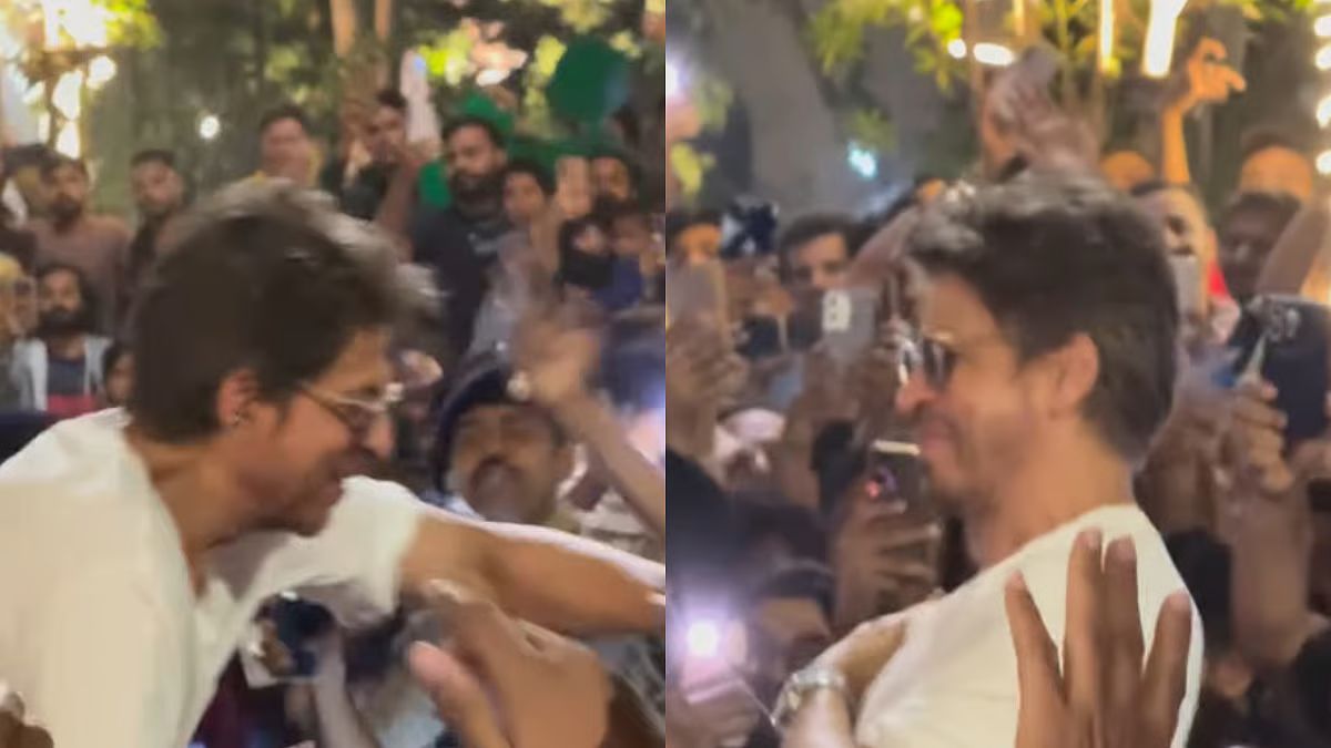 shah rukh khan gets mobbed by fans after filmfare award function