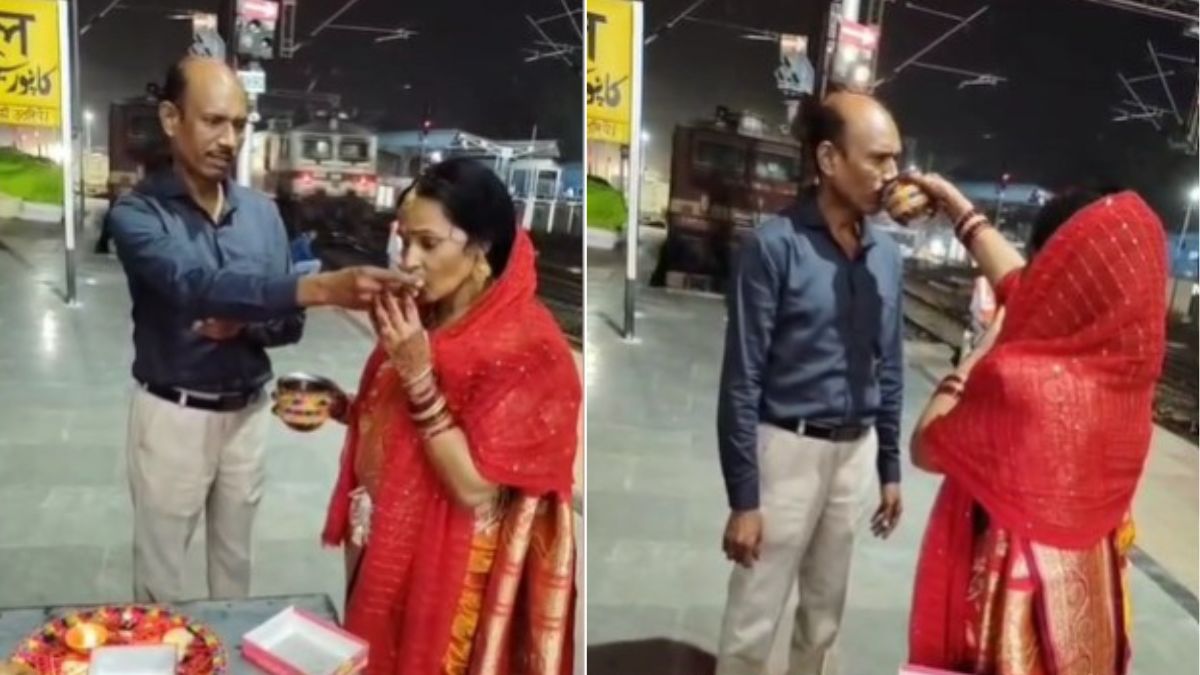 karwa chauth railway employee breaks wifes fast at kanpur central station