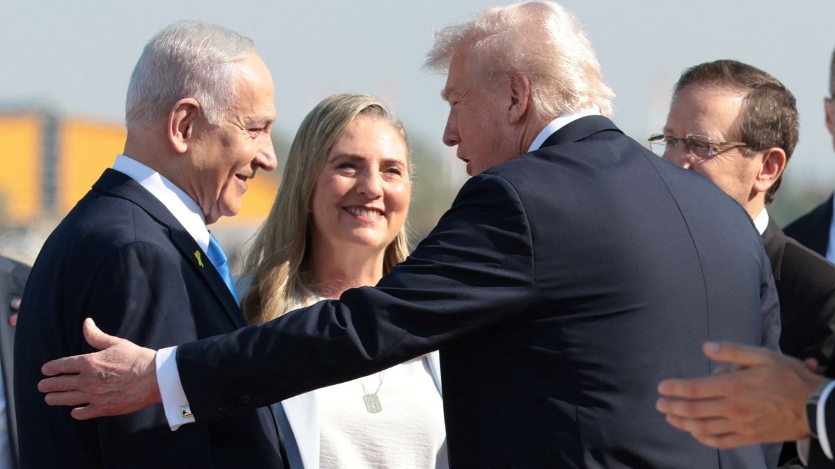 us president donald trump grand welcome in israel will meet families of hostages