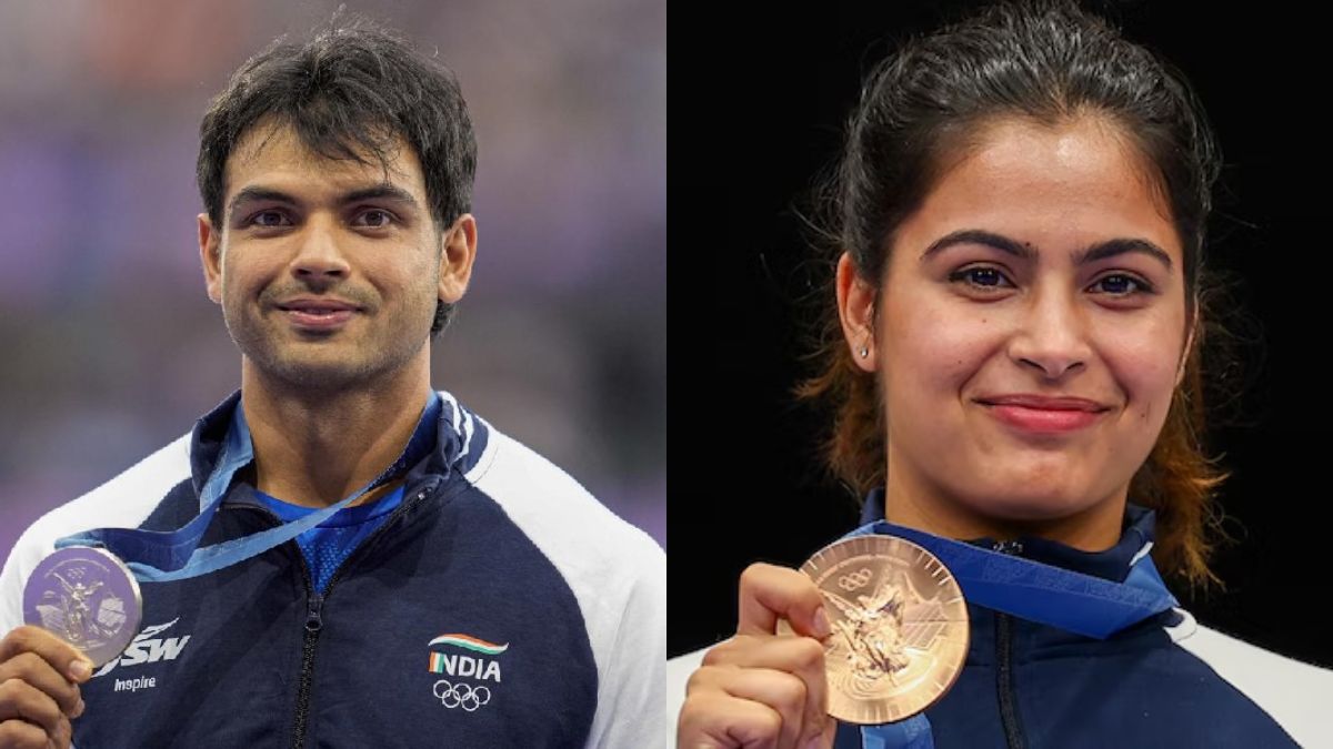 paris olympics 2024 indian medal winner felicitated neeraj chopra manu bhaker