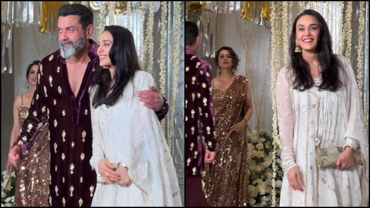 bobby deol and preity zinta met at manish malhotra diwali party his wife reaction goes viral