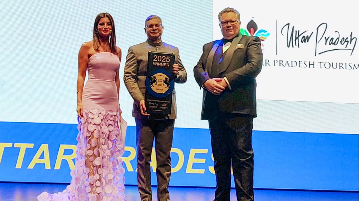 up tourism tourist spots got global recognition upstdc got best spiritual tourism destination award in lisbon