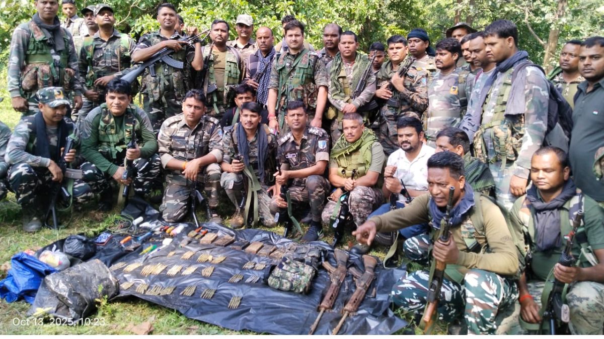 security forces recover arms in murpa forest anti naxal operation