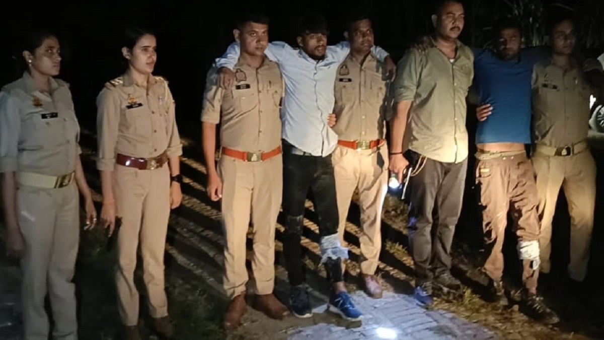 encounter in muzaffarnagar gangsters from meerut and ghaziabad opened fire on police six arrested