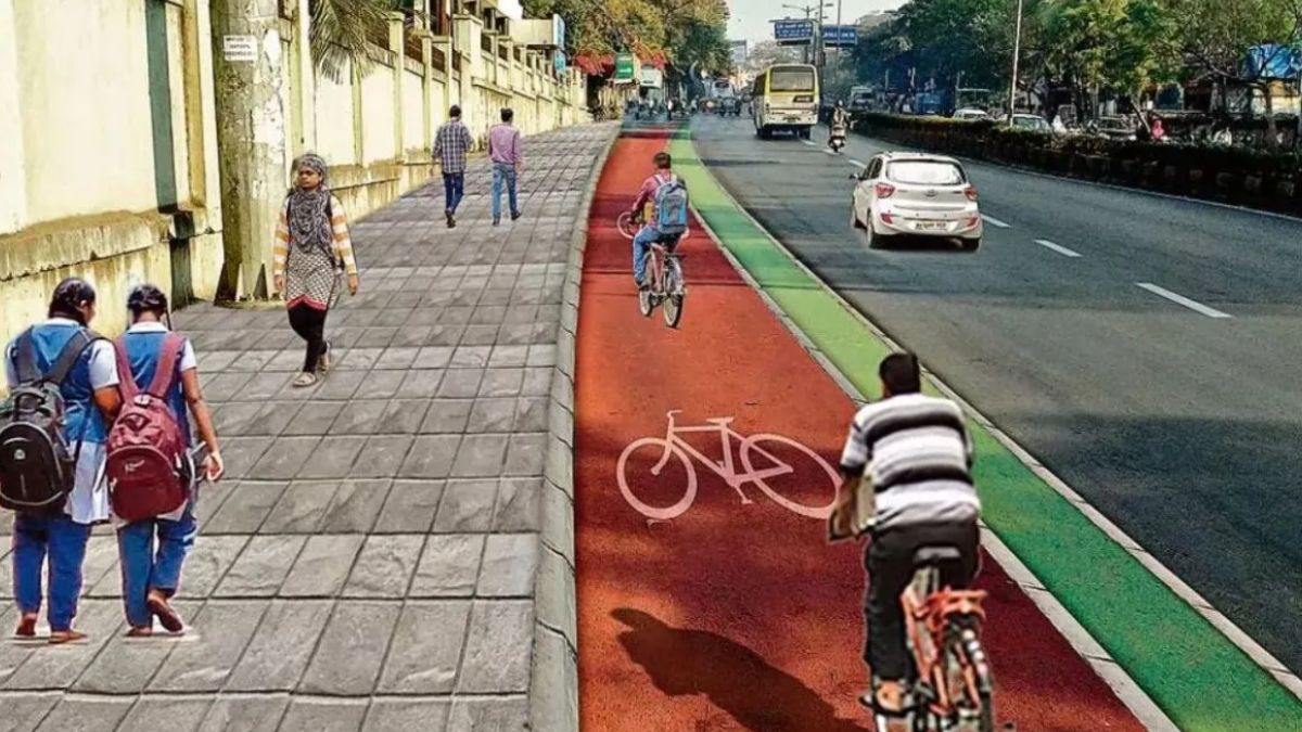 no cycle track on indirapuram model roads due to low usage