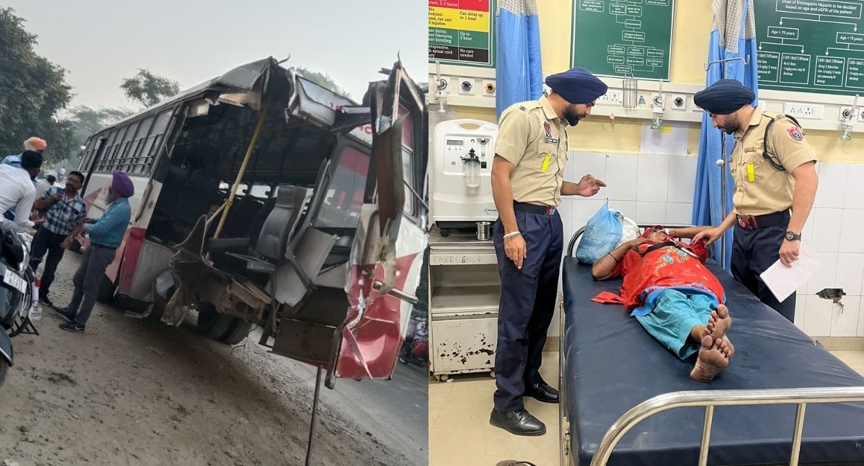 bustipper collision in batala six injured on amritsar road