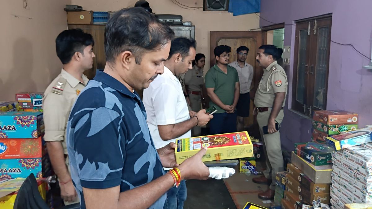 hapur illegal firecrackers worth 8 lakh seized before diwali