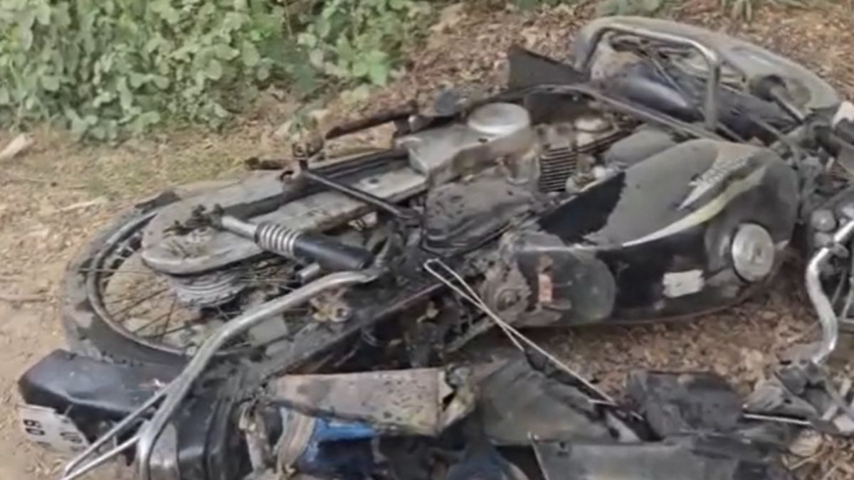 bike carrying fireworks collides with cow explosion in mainpuri