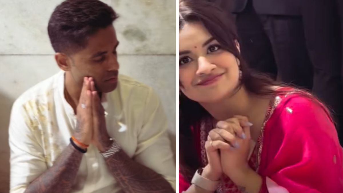 avneet kaur spotted with suryakumar yadav and wife in ujjain mahakal temple netizens gets confused for this reason