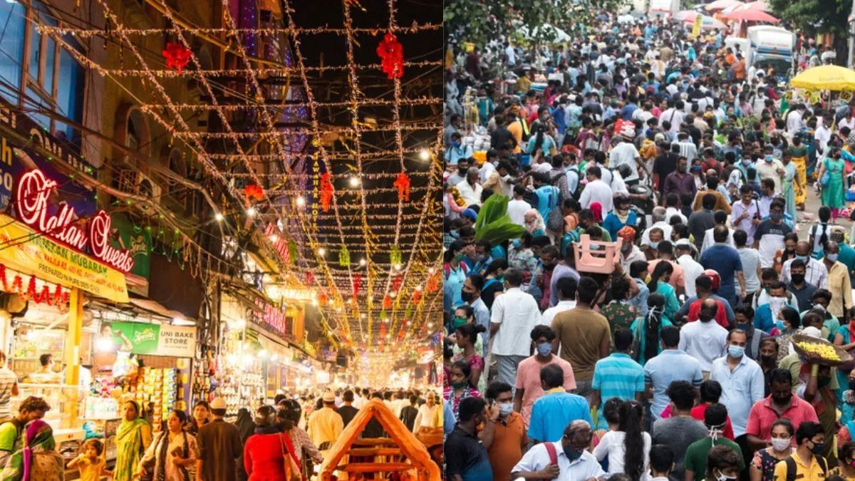 gandhi nagar market diwali shopping crowd causes traffic jams